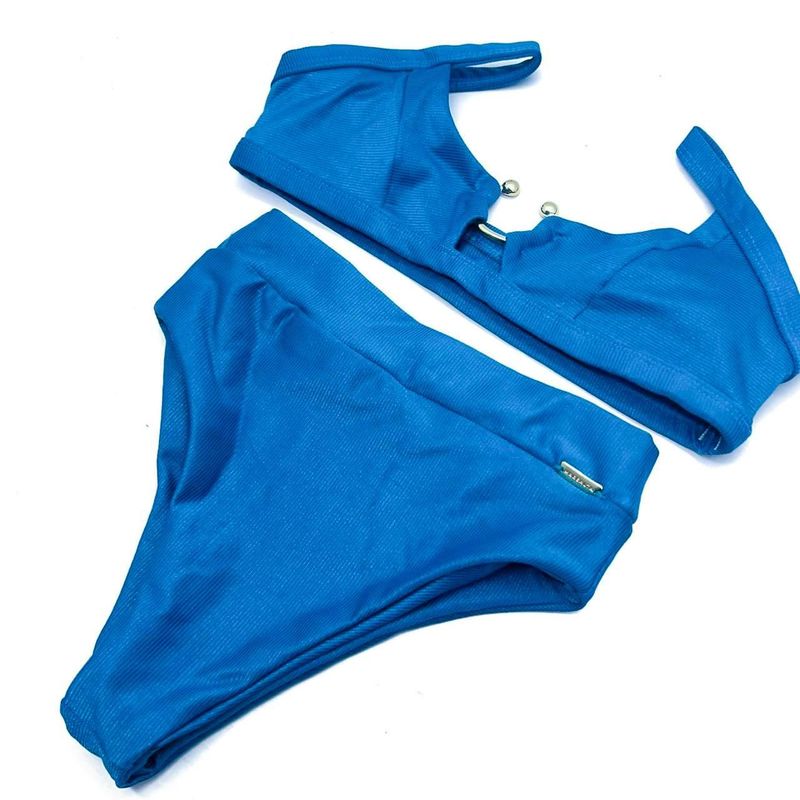 Conjunto Santorini Azul Atlântico Canelado