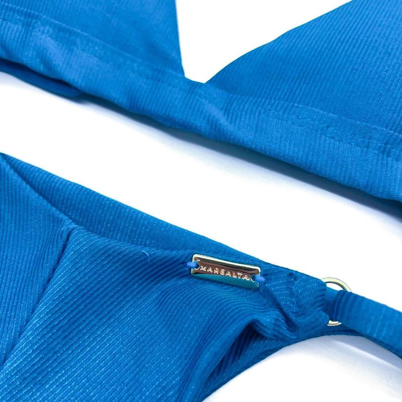 Top Fixo Azul Atlântico Canelado