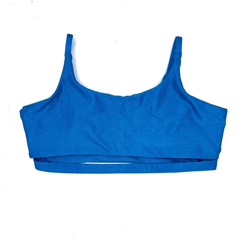 Top Ousadia Azul Atlântico Canelado
