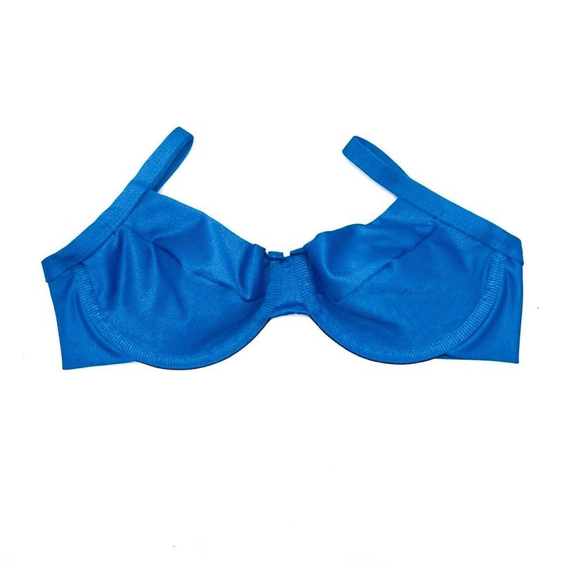 Top Retrô Azul Atlântico Canelado