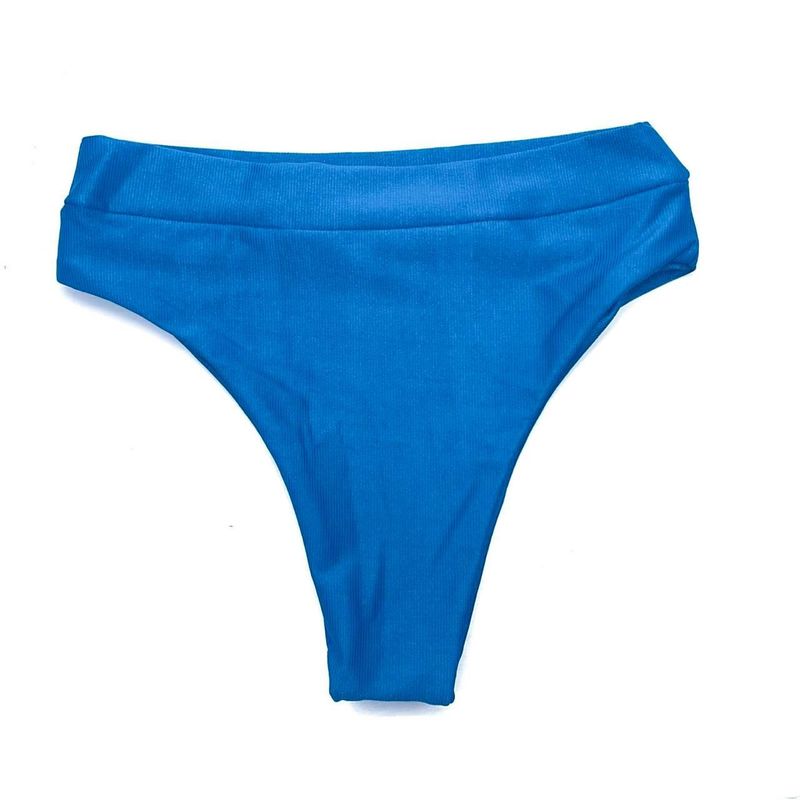 Calcinha Hot Pants Tradicional Azul Atlântico Canelado