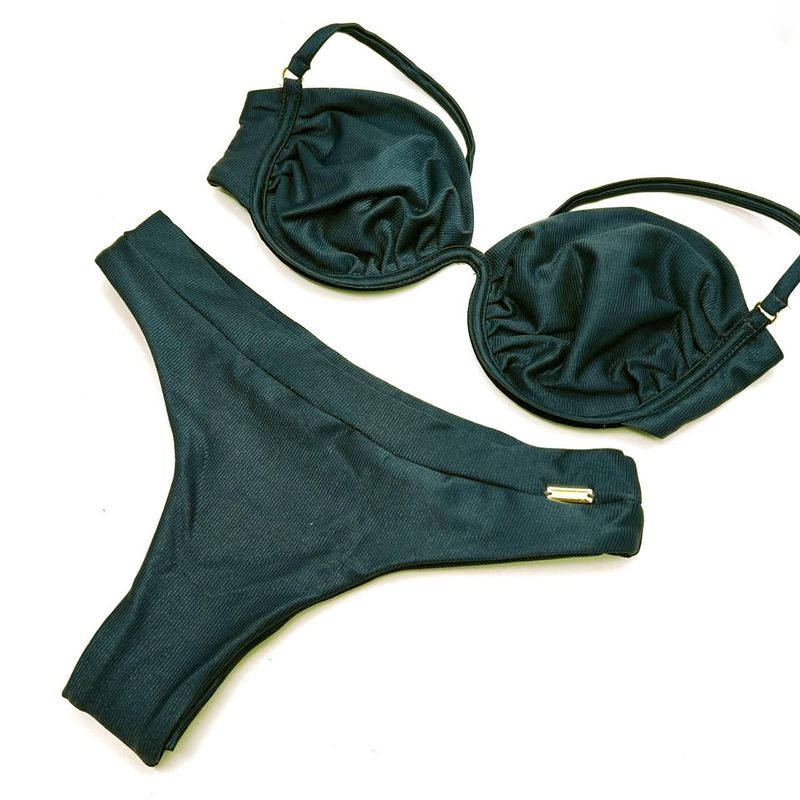 Conjunto Hawaii Meia Taça Floresta Canelado