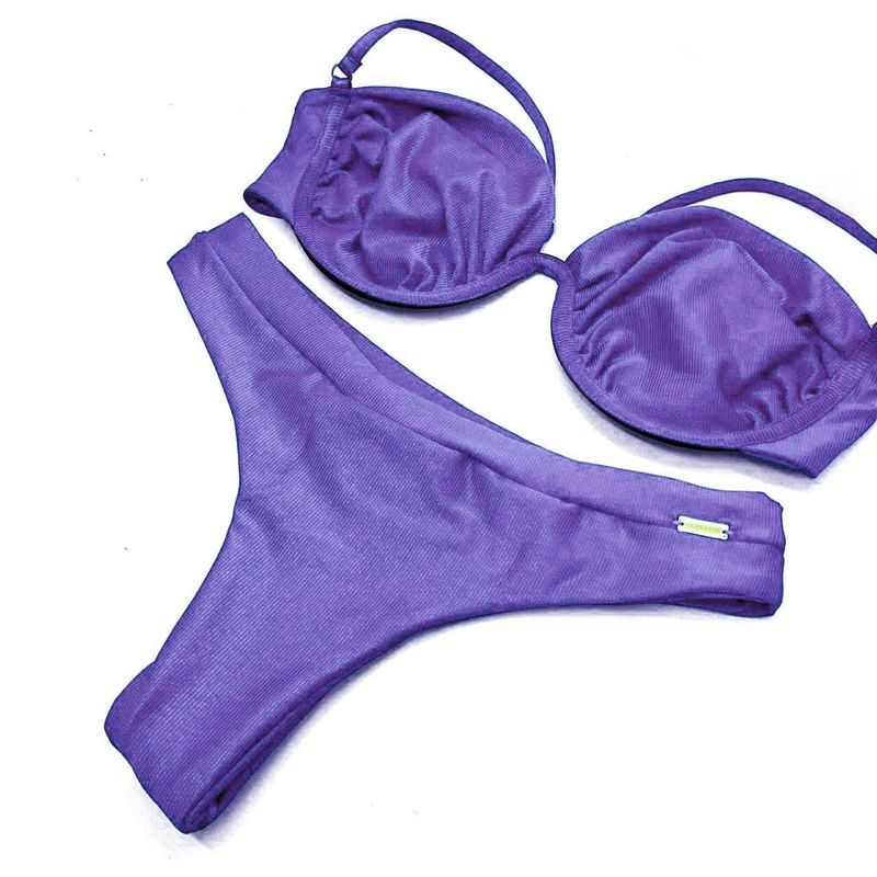 Conjunto Hawaii Meia Taça Lavanda Canelado