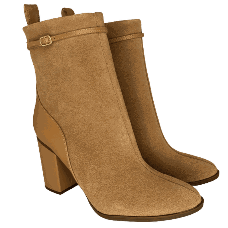 BOTA MARIA CANELA SALTO BLOCO SUEDE