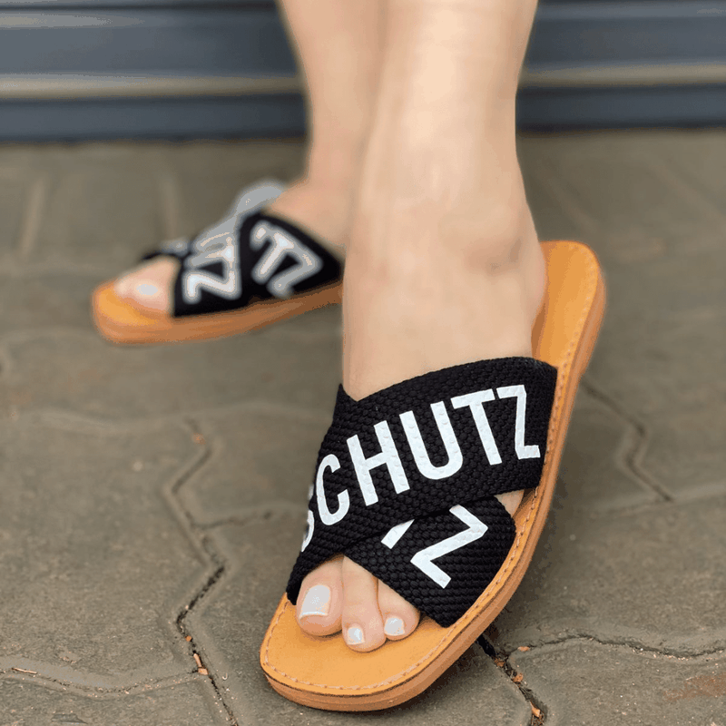 SANDALIA SCHUTZ RASTEIRA X LOGO BLACK S2088900040002