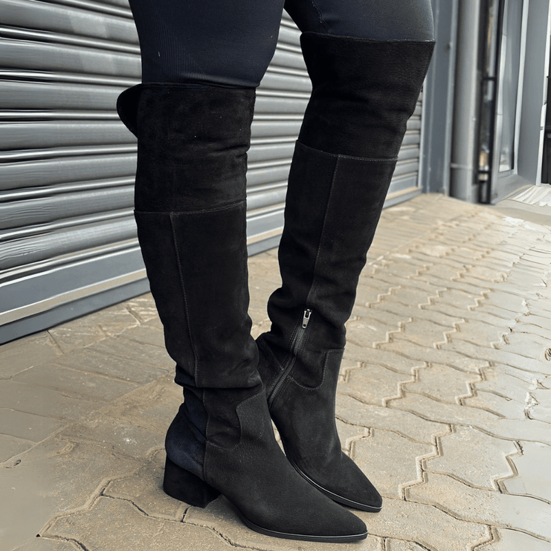 BOTA LUIZA BARCELOS OVER THE KNEE NOBUCK PRETO 1052000121