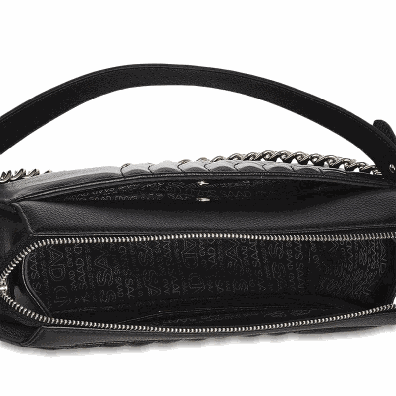 BOLSA SAAD SHOULDER BORDADA PRETO 232-BL2136