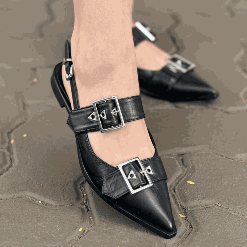 SAPATILHA SCHUTZ SLINGBACK SALTO BAIXO BLACK