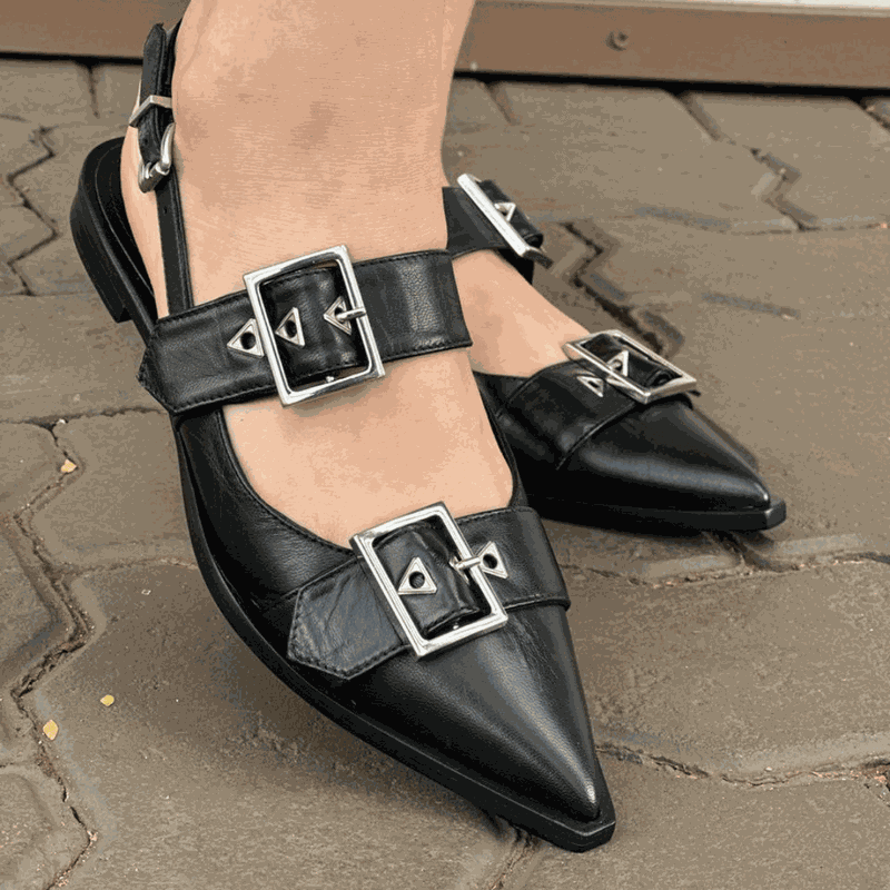 SAPATILHA SCHUTZ SLINGBACK SALTO BAIXO BLACK