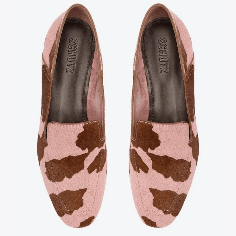 LOAFER SCHUTZ SALTO BAIXO ANIMAL PRINT ROSA S2071000230109