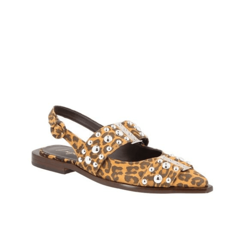 SAPATILHA LUIZA BARCELOS SLINGBACK TACHAS ANIMAL PRINT 1345000612