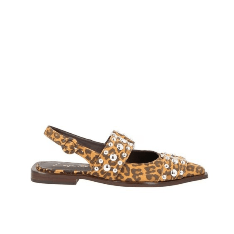 SAPATILHA LUIZA BARCELOS SLINGBACK TACHAS ANIMAL PRINT 1345000612