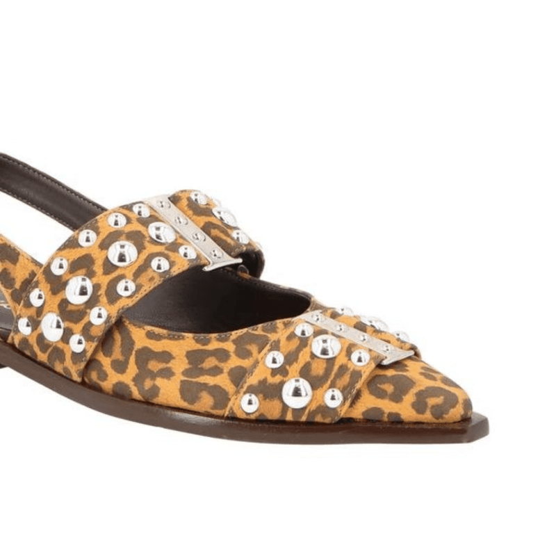 SAPATILHA LUIZA BARCELOS SLINGBACK TACHAS ANIMAL PRINT 1345000612