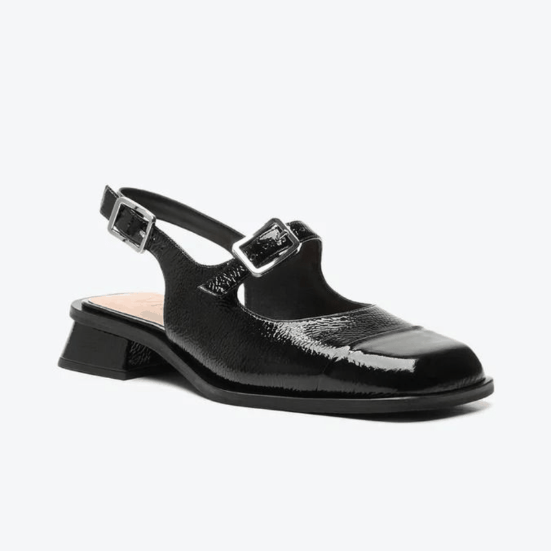 SAPATO VICENZA SLINGBACK FIVELAS VERNIZ PRETO P1058400100019