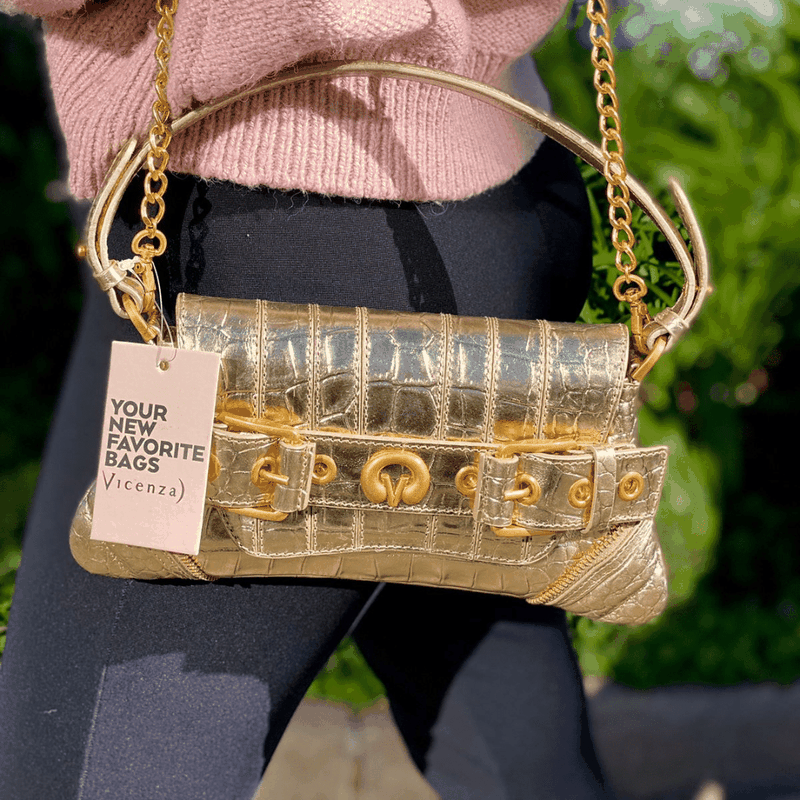 BOLSA VICENZA TOTE SHOULDER MEDIA COURO DOURADO P5000101790004