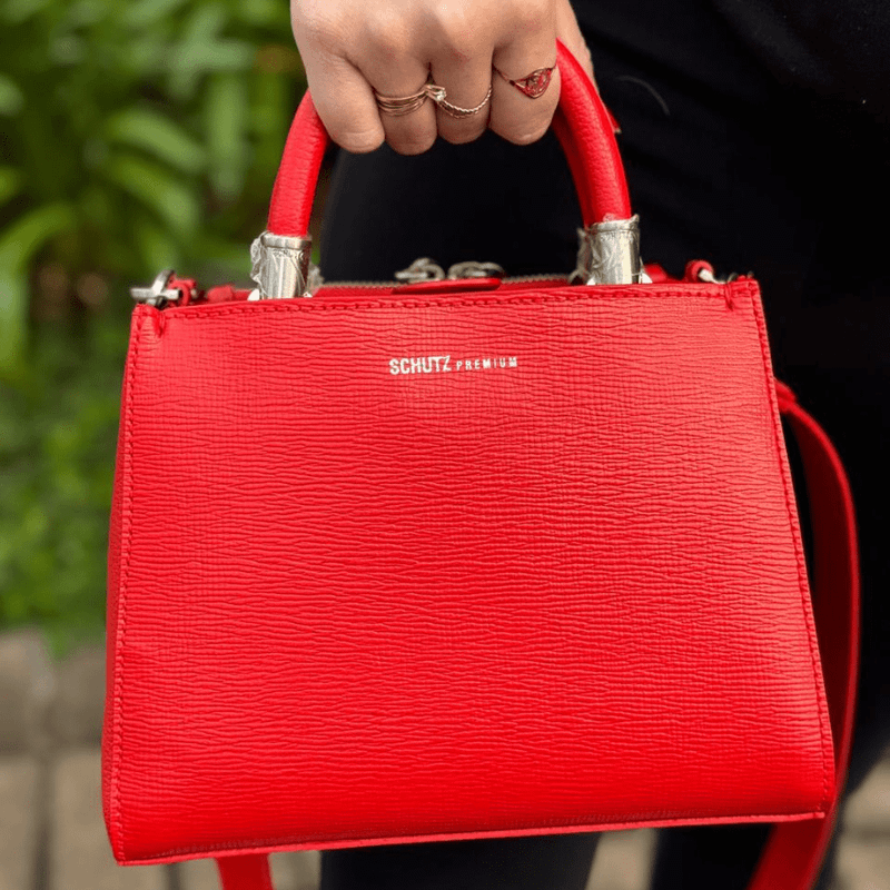 BOLSA SCHUTZ TOTE MEDIA TEXTURIZADA COURO VERMELHO S5001146870004
