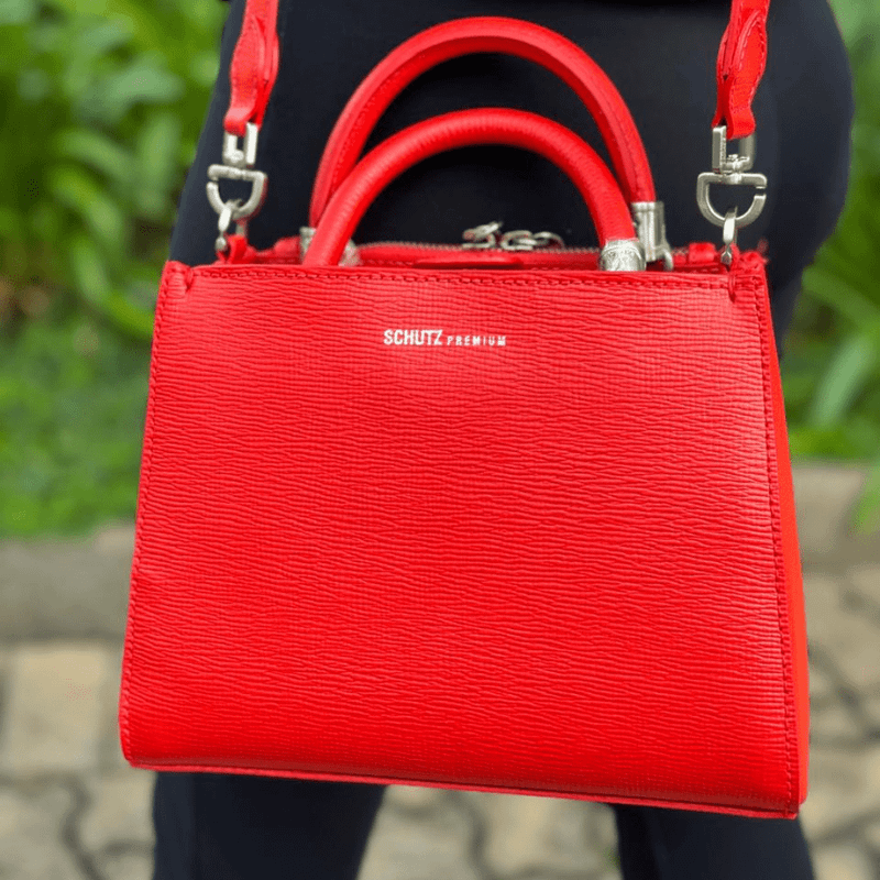 BOLSA SCHUTZ TOTE MEDIA TEXTURIZADA COURO VERMELHO S5001146870004
