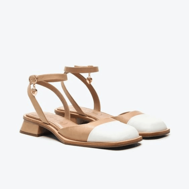 SAPATO VICENZA SLINGBACK BESS DETALHE BIQUEIRA BEGE P1058400210009