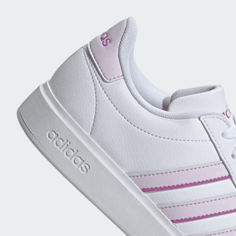 TENIS ADIDAS GRAND COURT COURO BRANCO / LILAS