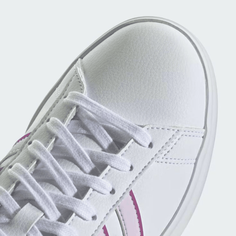 TENIS ADIDAS GRAND COURT COURO BRANCO / LILAS