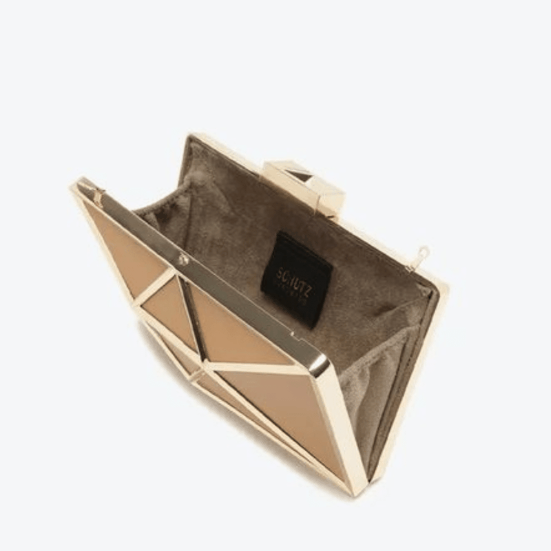 BOLSA SCHUTZ CLUTCH PEQUENA COM ALÇA BEGE S5001900050002