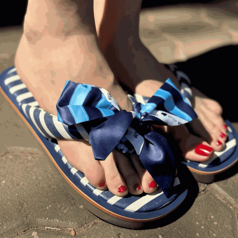 SANDALIA VICENZA FLIP FLOP TRACE LENÇO LISTRAS AZUL P1179900010008