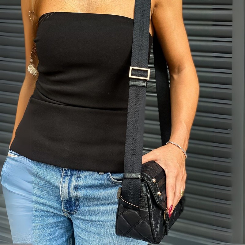 BOLSA SAAD NYLON CROSSBODY PRETO