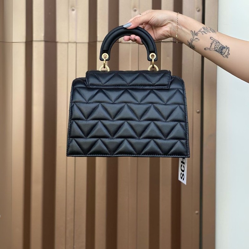 BOLSA TIRACOLO GRANDE BELIEVE COURO PRETO