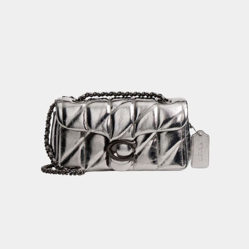 BOLSA COACH TABBY SHOULDER 20 WITH QUILTING PRATA