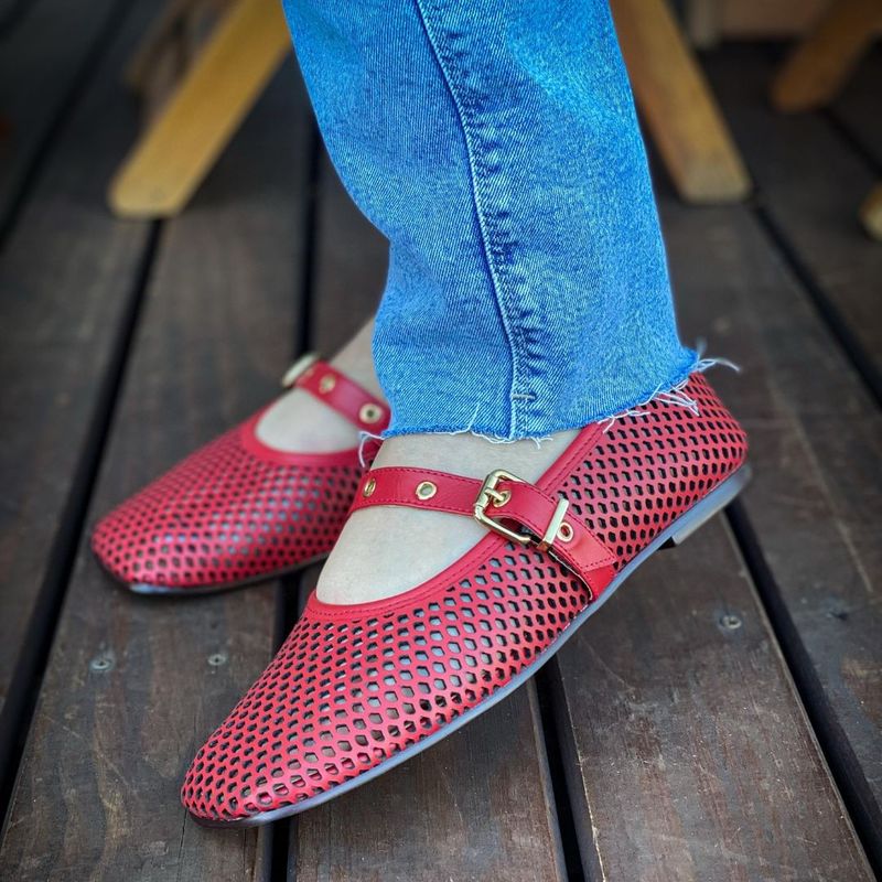 SAPATILHA LUIZA BARCELOS TELA PIMENTA