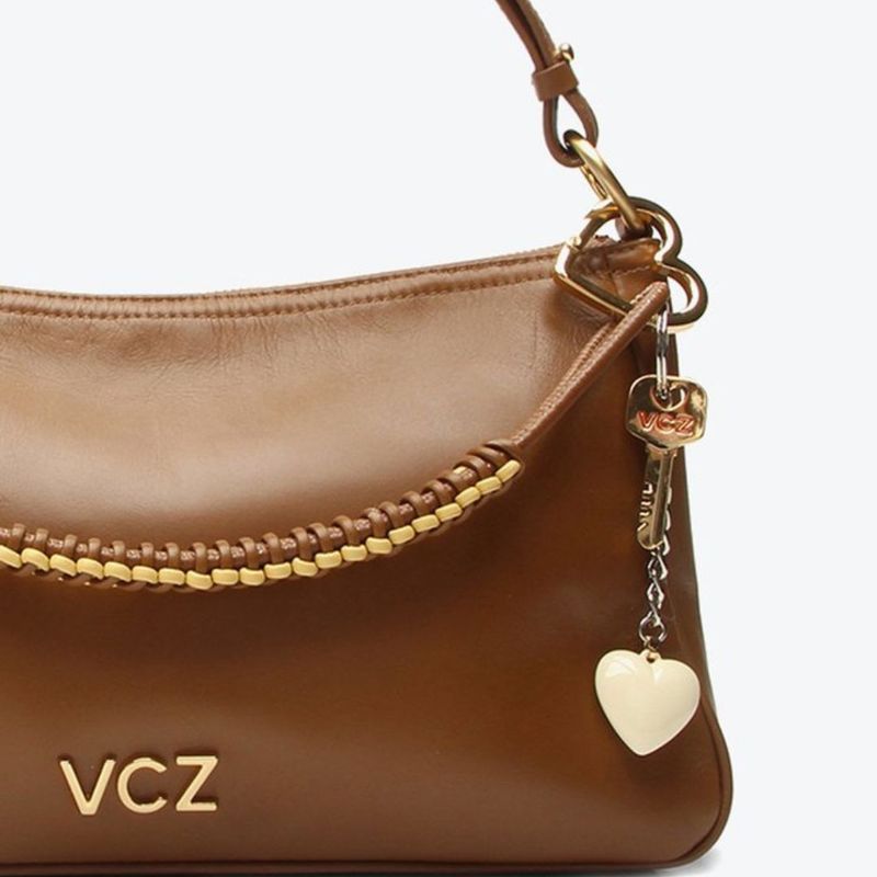 BOLSA VICENZA SHOULDER CHARLOTTE MÉDIA CARAMELO
