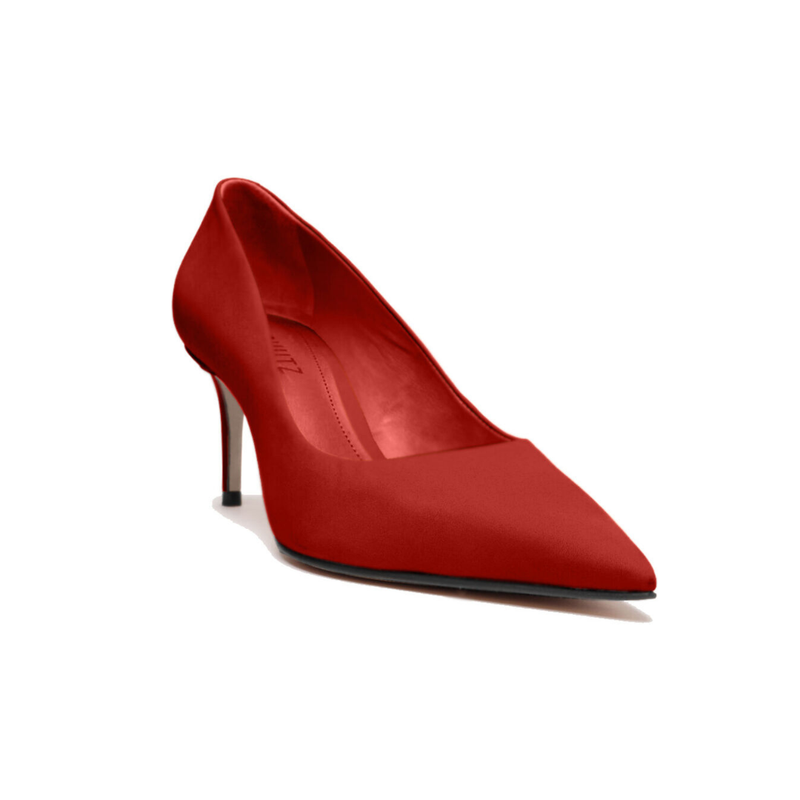 SCARPIN SCHUTZ NOBUCK SALTO MÉDIO VERMELHO