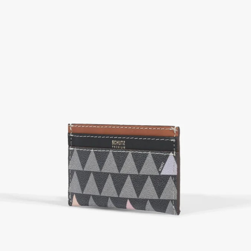 PORTA CARTAO SCHTUZ TRIANGLE PEQUENO PRETO