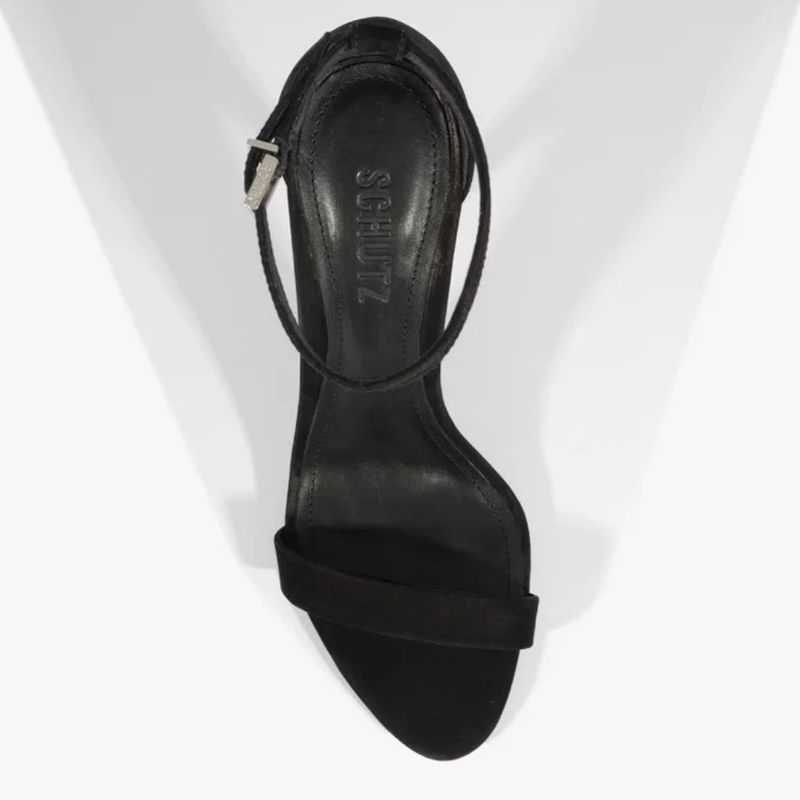 SANDÁLIA SCHUTZ GISELE SALTO ALTO NOBUCK PRETO