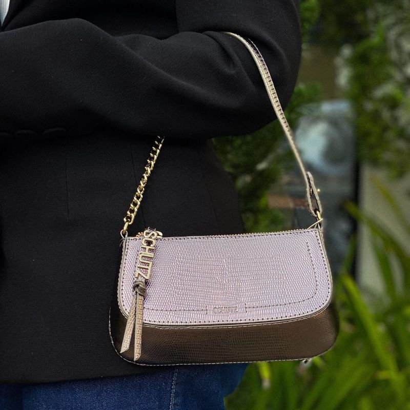 Bolsa Schutz Tiracolo Pequena Tina Prata Velho