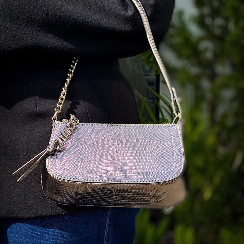 Bolsa Schutz Tiracolo Pequena Tina Prata Velho