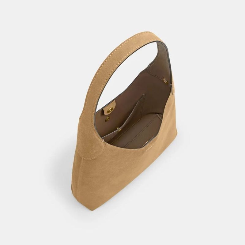 BOLSA COACH BROOKLYN SHOULDER 28 SUEDE BEGE