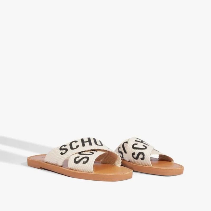 SANDALIA SCHUTZ RASTEIRA X LOGO BRANCA   