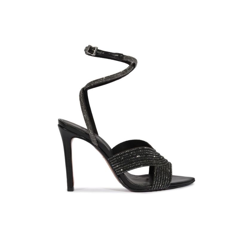 SANDALIA SCHUTZ SALTO ALTO CRISTAIS PRETO 