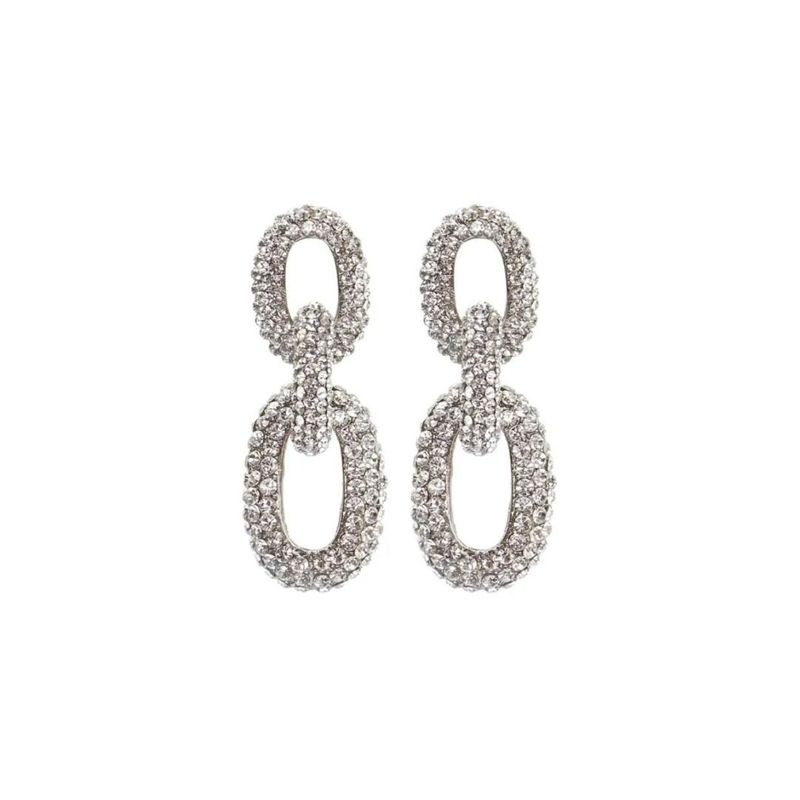 BRINCO LETICIA SARABIA ELOS CRISTAL PRATA