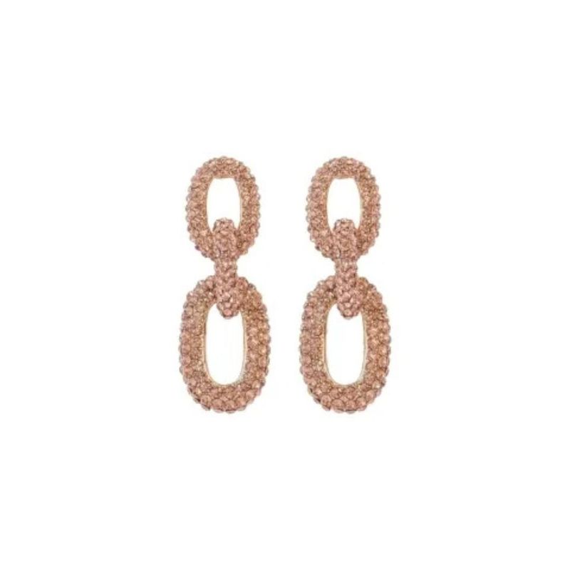 Brinco Leticia Sarabia Elos Cristal Dourado
