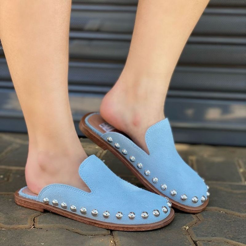 MULE VICENZA CLOG CORA CAMURÇA AZUL