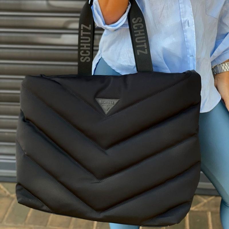 BOLSA SCHUTZ GRANDE SHOPPPING NYLON PRETO