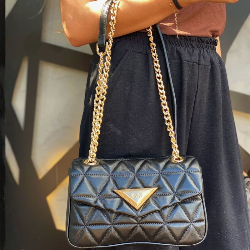 BOLSA SCHUTZ TIRACOLO MEDIA 944 COURO PRETO