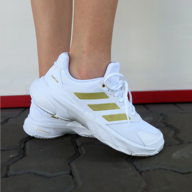 TENIS ADIDAS COURTJAM CONTROL 3 W LIS BRAN/DOURADO