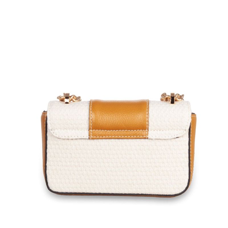 BOLSA SAAD MINI ALGODÃO TRAMADO MARFIM