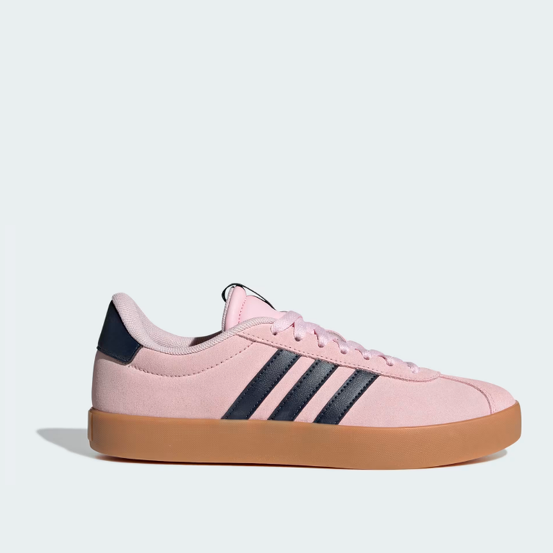 TÊNIS ADIDAS VL COURT ROSA CLARO LISTRAS MARINHO