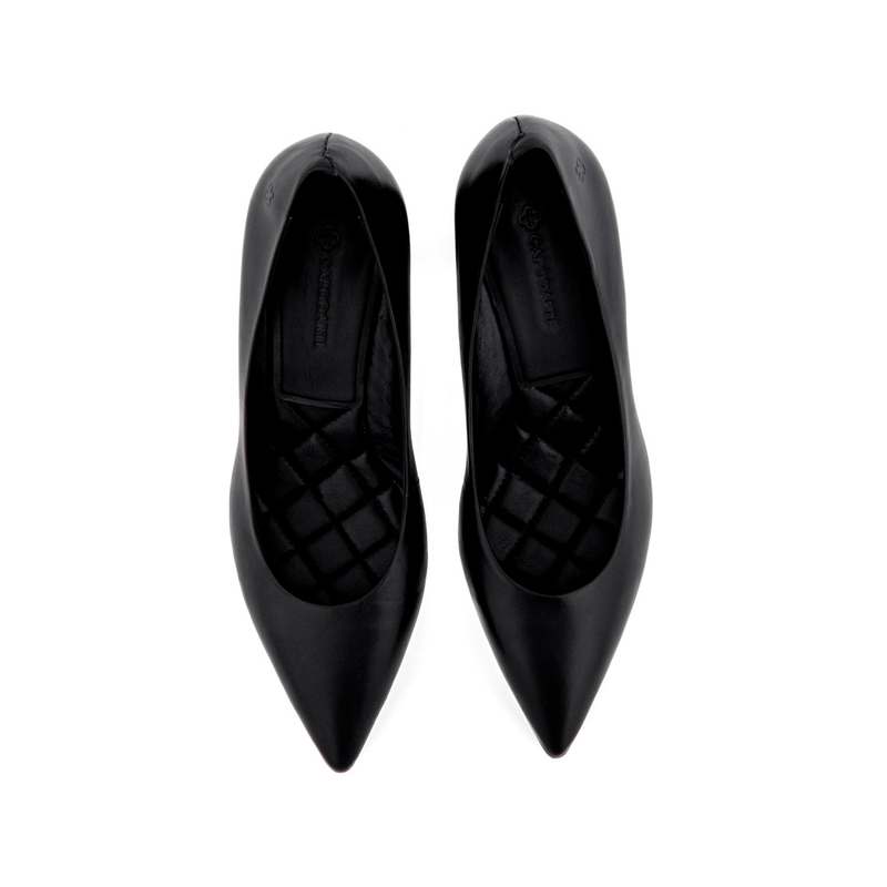 SCARPIN CAPODARTE SALTO BLOCO COURO PRETO