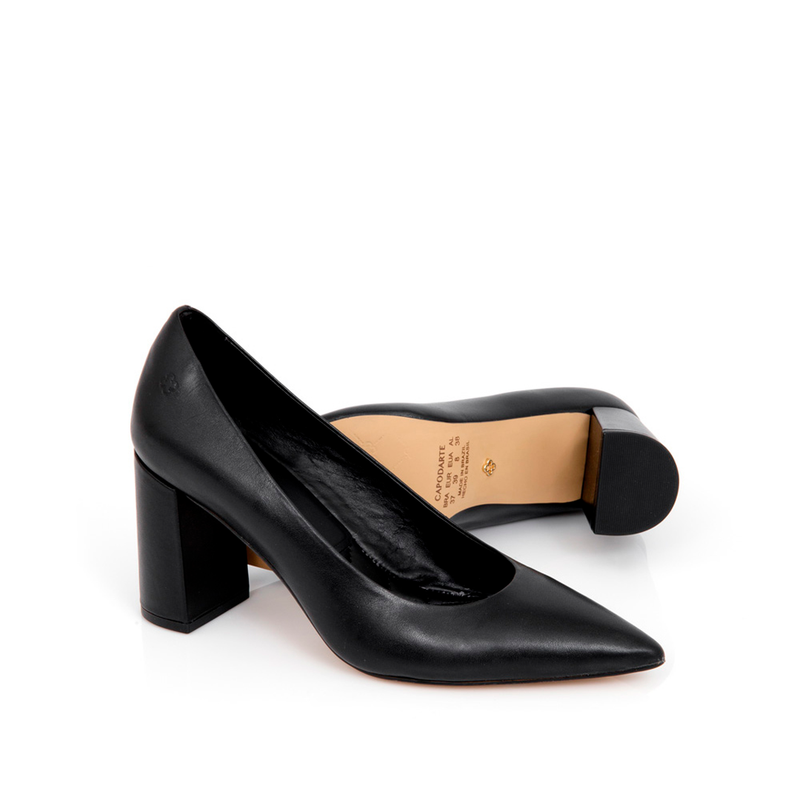 SCARPIN CAPODARTE SALTO BLOCO COURO PRETO