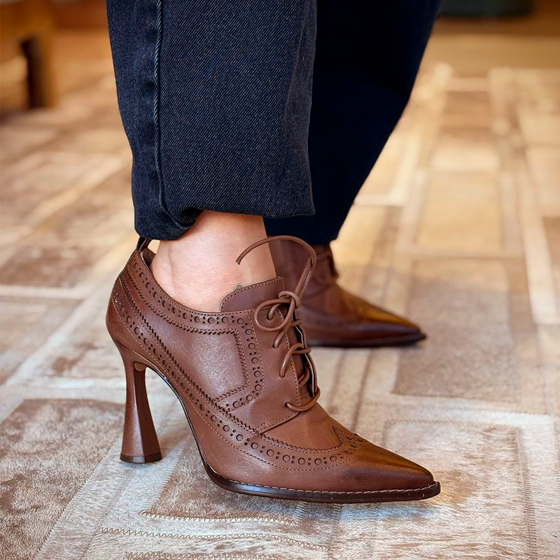 Scarpin Luiza Barcelos Oxford Couro